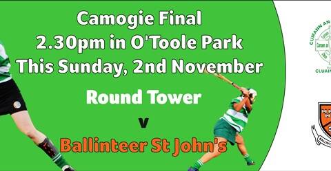 Camogie Championship Final this Sunday, 2nd November