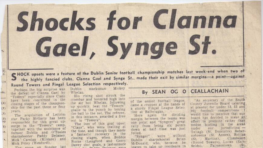 Towers defeat Clanna Gael – Senior Football Championship 1965