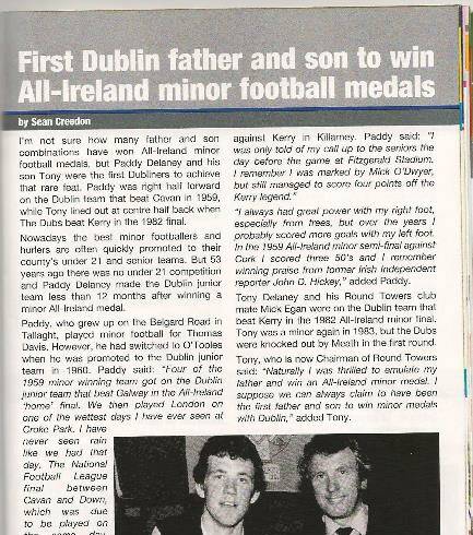 First father & son to win All Ireland Football Minor Medals