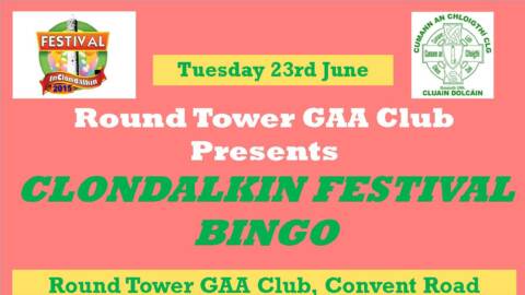 Clondalkin Festival Bingo, this Tuesday 23rd June