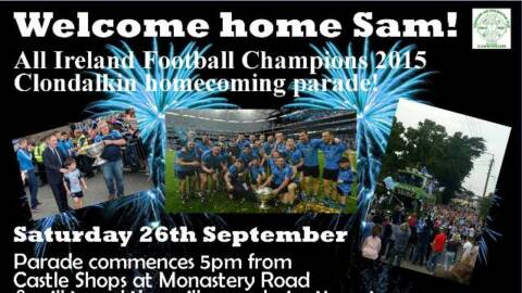 Important information re All Ireland Champions Parade today, Saturday 26th September