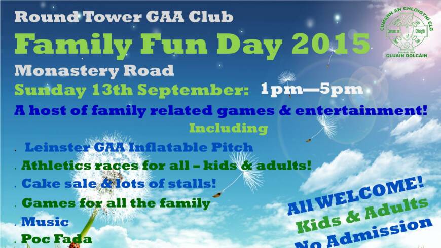 Round Tower Family Fun Day – This Sunday 13th September