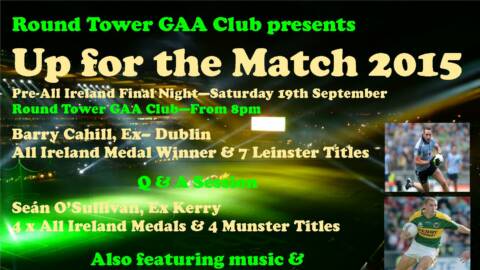 Up for the Match, Saturday 19th September