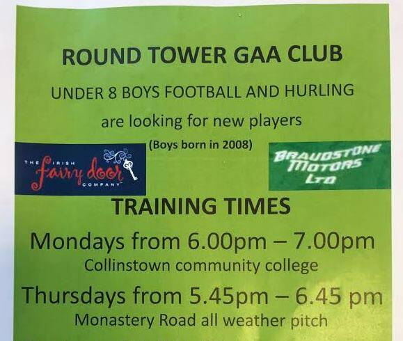 Under 8 Footballers & Hurlers are looking for new players!