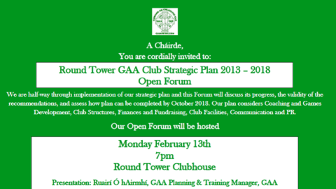 Strategic Plan Open Forum, Monday 13th February