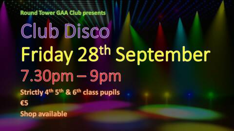 Club Disco this Friday, 28th September