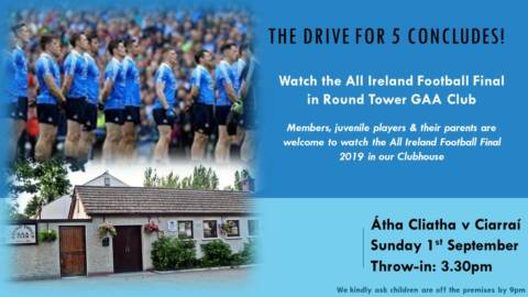 Watch the All Ireland Final in our Clubhouse