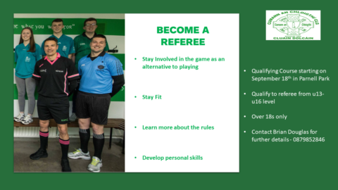 BECOME A REFEREE IN THE GAA